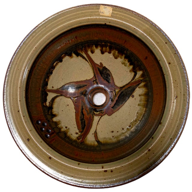 Eric Norstad Mid Century Modern Studio Pottery Brown Bathroom Sink Architectural For Sale In Seattle - Image 6 of 10