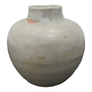 Asian Celadon Antique Pottery Small Bulbous Jarlet Vessel Vase