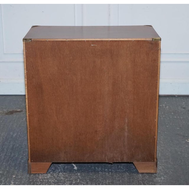 Vintage Military Campaign Yew Wood Secretaire with Brass Handles For Sale - Image 15 of 16