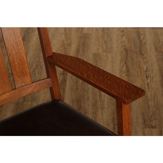 Stickley Mission Collection Harvey Ellis Oak Rocking Chair For Sale - Image 9 of 18