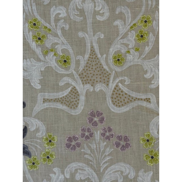 Textile Designers Guild Fairfax Linen Fabric Lavender Tan Green Gold Dot 3 Yards For Sale - Image 7 of 7