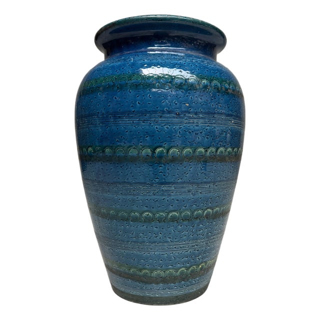 Rimini Blu Style Ceramic Vase, 1970s For Sale