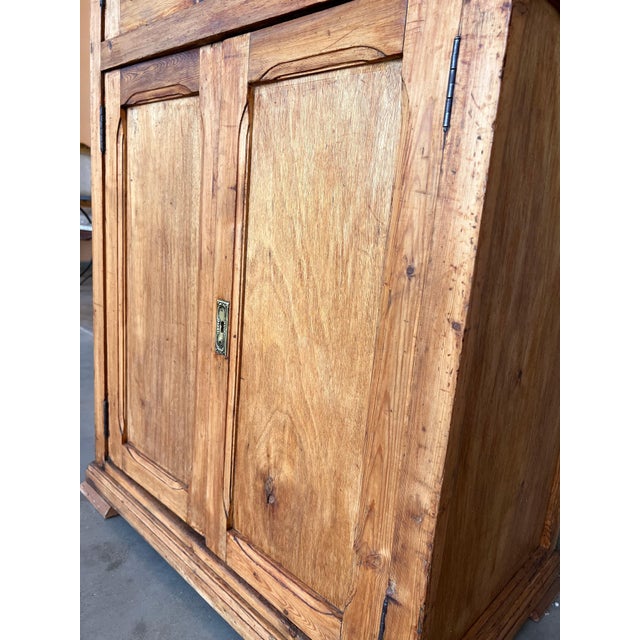 19th Century Large Cupboard or Bookcase with Glass Vitrine, Pine, Spain Restored For Sale - Image 10 of 18