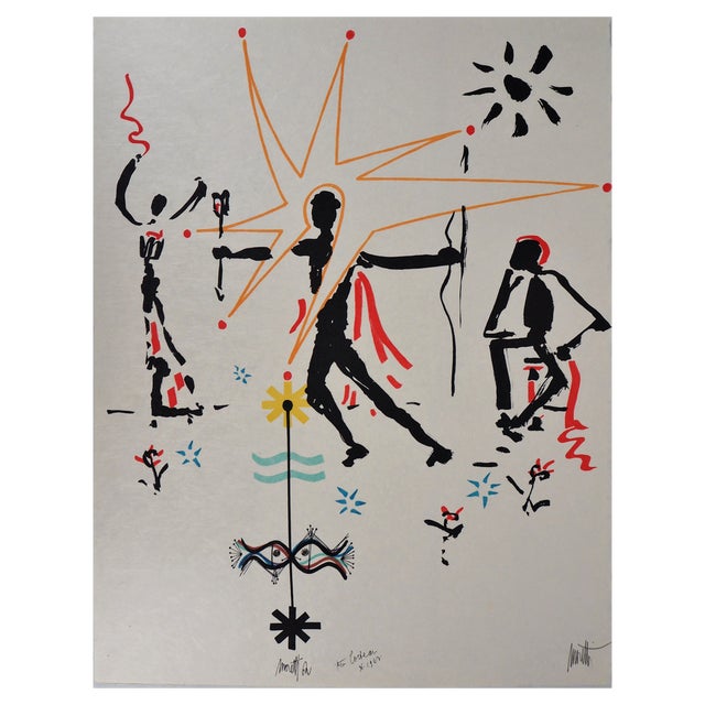 Raymond Moretti and Jean Cocteau, Celebration, Original Lithograph For Sale