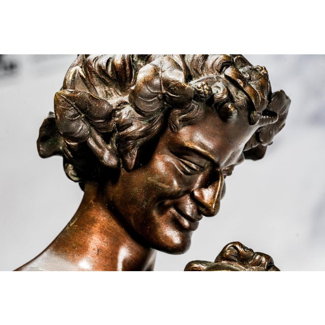 Amazing Large Antique French Bronze Statue After Félix Sanzel L’Amour Captif Cupid & Allegorical Neoclassical Figure Sculpture For Sale - Image 9 of 17