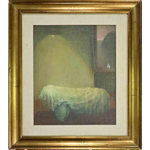 Giovanni Gromo, Interior, 1980s, Oil Painting on Canvas, Framed For Sale - Image 4 of 4