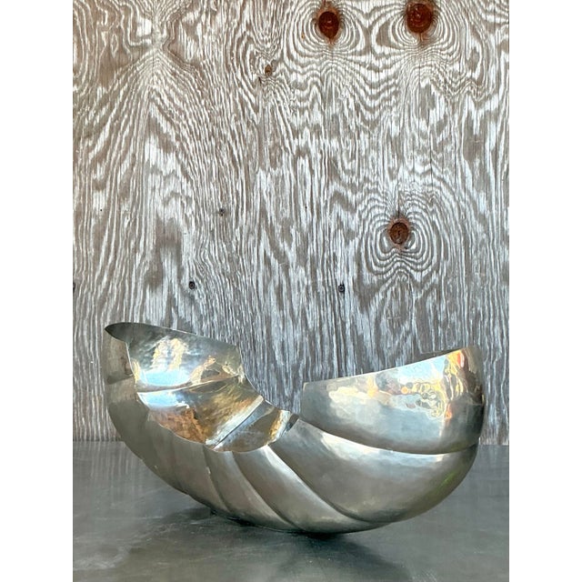 Early 21st Century Vintage Boho Hammered Metal Victoria Tray For Sale - Image 5 of 12