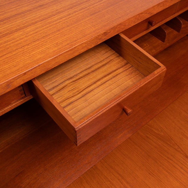Vintage Danish Mid-Century Teak Secretary Desk by Bernhard Pedersen & Sons For Sale - Image 12 of 12