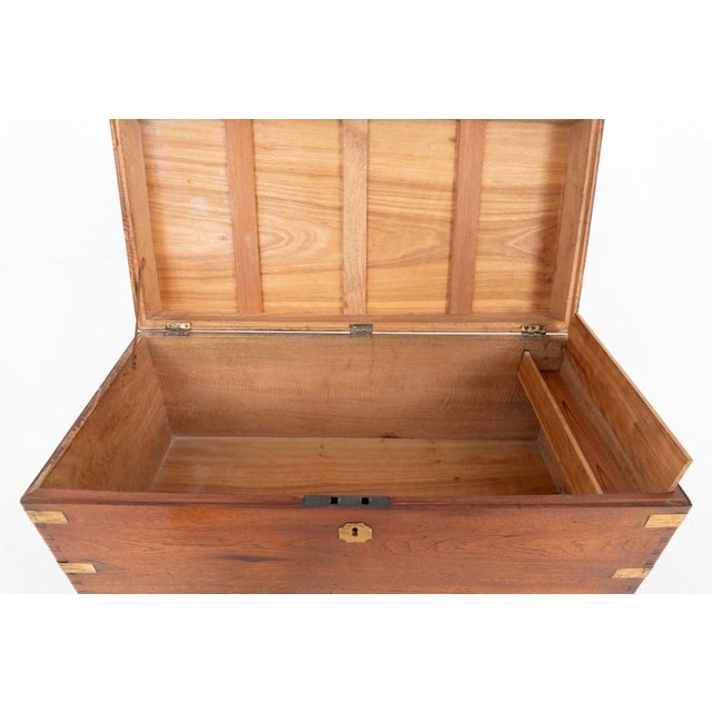 Antique Campaign Military Trunk in Camphor Wood, 1860 For Sale - Image 4 of 7