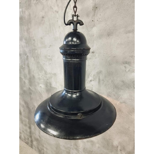 Philips Hanging Lamp in Black Enamel, 1930s For Sale - Image 10 of 11