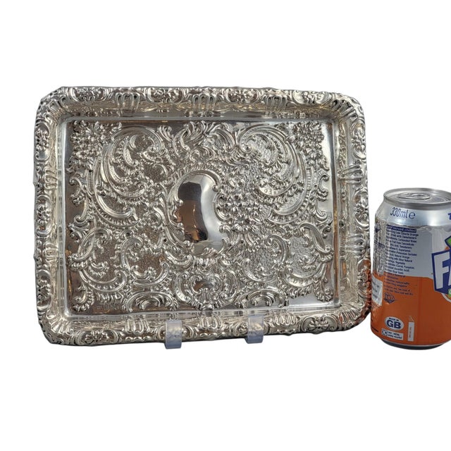 Edwardian Sterling Silver Card Tray by Robert Pringle & Sons, 1904 For Sale - Image 6 of 8