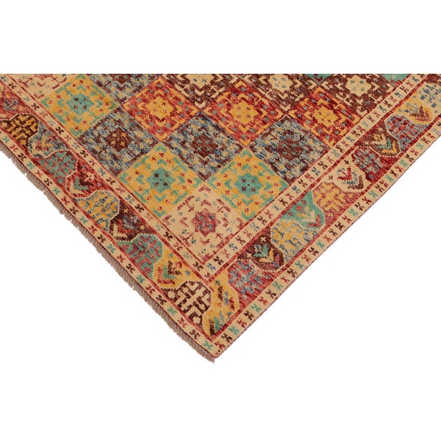 Bohemian Balochi Red/Beige Wool Rug - 4'3''x6'0'' For Sale - Image 4 of 10