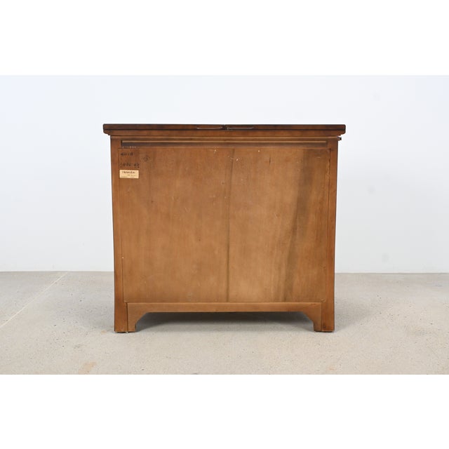 Henredon Hollywood Regency Chinoiserie Walnut Drop-Leaf Bar Cabinet Server For Sale - Image 16 of 17