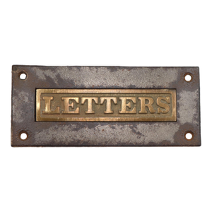 Vintage Cast Iron & Brass Spring Loaded Mail Slot