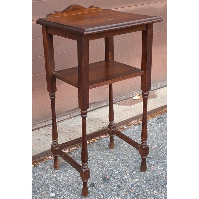 Late 19th Century Refinished Walnut Tiered Side Table For Sale - Image 4 of 7