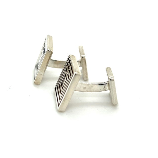1990s 1990s Pair of Tiffany & Co Estate Mens Cufflinks Sterling Silver For Sale - Image 5 of 8