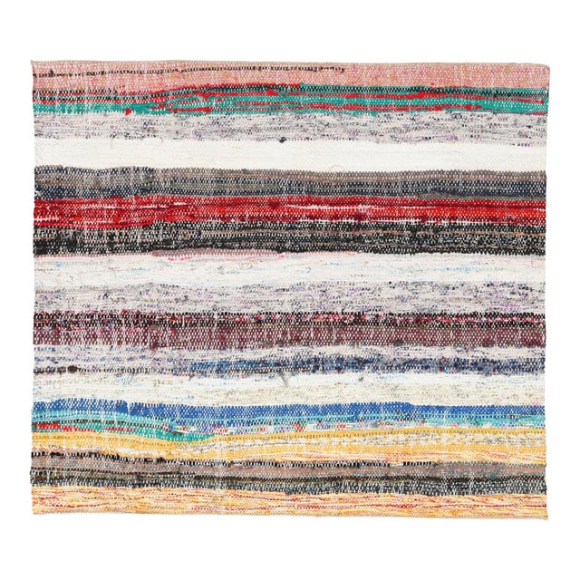 Striped Vintage Mini Kilim Rug - 2`6″ X 2`9″ For Sale