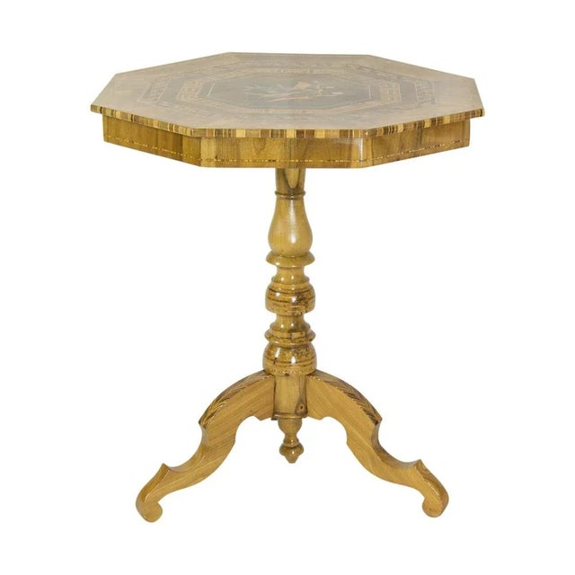 Biedermeier Marquetry Side Table, 1800s For Sale - Image 10 of 10