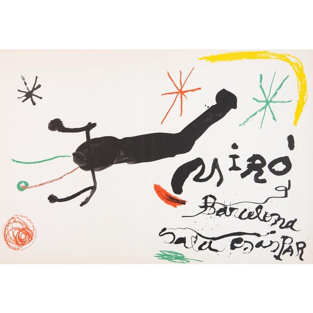 Joan miro (1893-1983) barcelona sala gaspar 1964 original color lithograph signed in the plate on vellum 30 x 46 cm very...