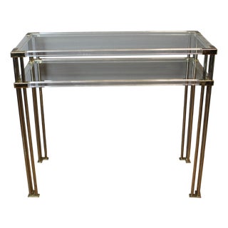 Acrylic Glass and Glass Console, 1970 For Sale