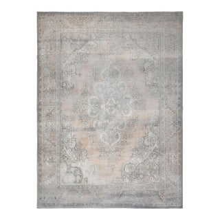 1970s Vintage Persian Handmade Wool Orange Area Rug For Sale