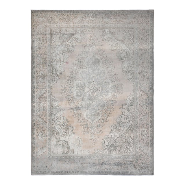 1970s Vintage Persian Handmade Wool Orange Area Rug For Sale