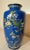 Japanese Fine Antique Sterling Silver Mounted Japanese Enameled Blue Cloisonne Vase For Sale - Image 3 of 15