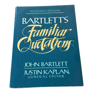 Bartlett’s Familiar Quotations 16th Edition 1992 John Bartlett Little Brown Usa
