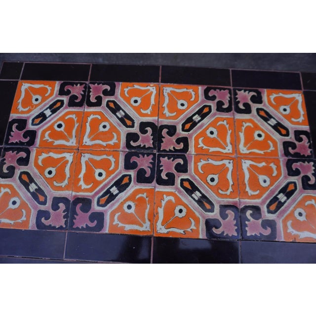 1920s Original D&m Tile Table With Wrought Iron Base For Sale In Los Angeles - Image 6 of 7