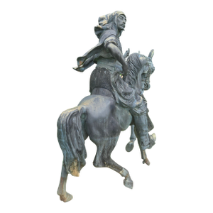 Mid 20th Century Bronze Horse and Rider