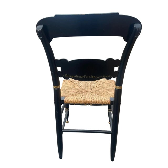 1960s Ethan Allen Signed Kling Turtle Back Hitchcock Chair With Rush Seat Chairish