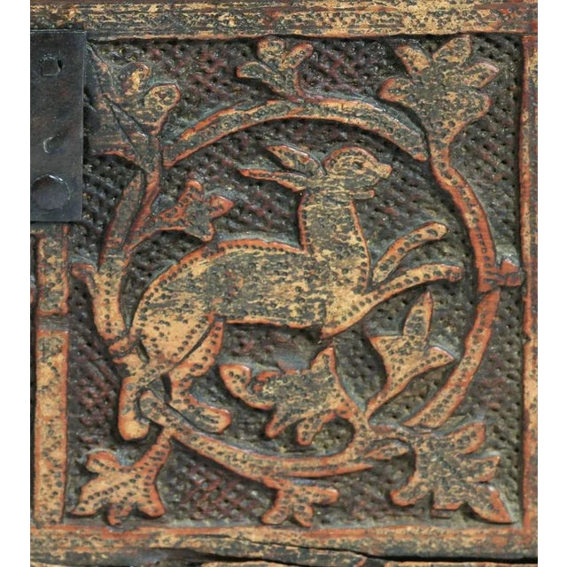 Wooden Minnekästchen Box, 15th Century For Sale - Image 10 of 11