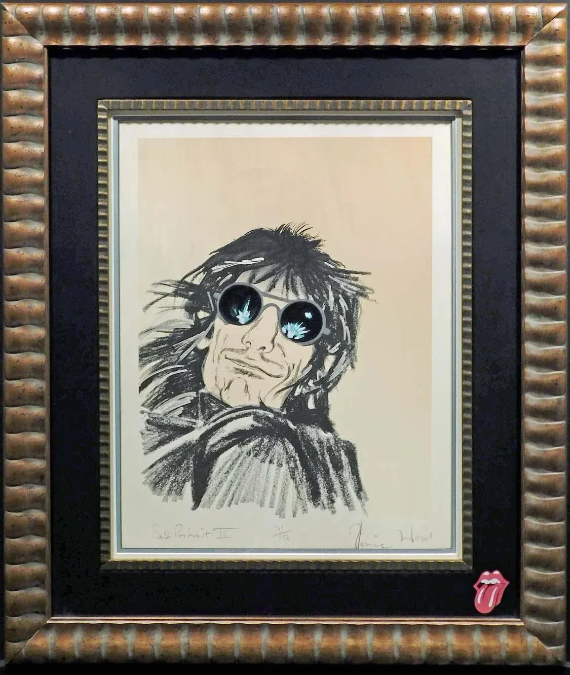 Ronnie Wood 版画 Self Portrait 144/150 Ron Ronnie Wood Self Portrait II#71Hand Signed Artwork, Le Framed