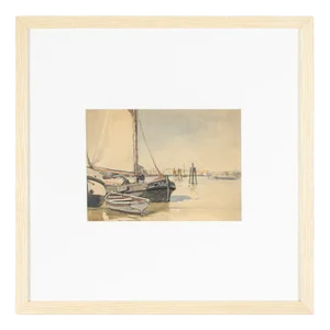 Norderney, Gouache on Thick Paper, Framed