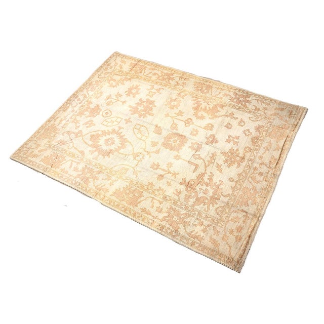 10x14 Fine Hand-Knotted Afghan Oushak Style Area Rug For Sale - Image 4 of 8