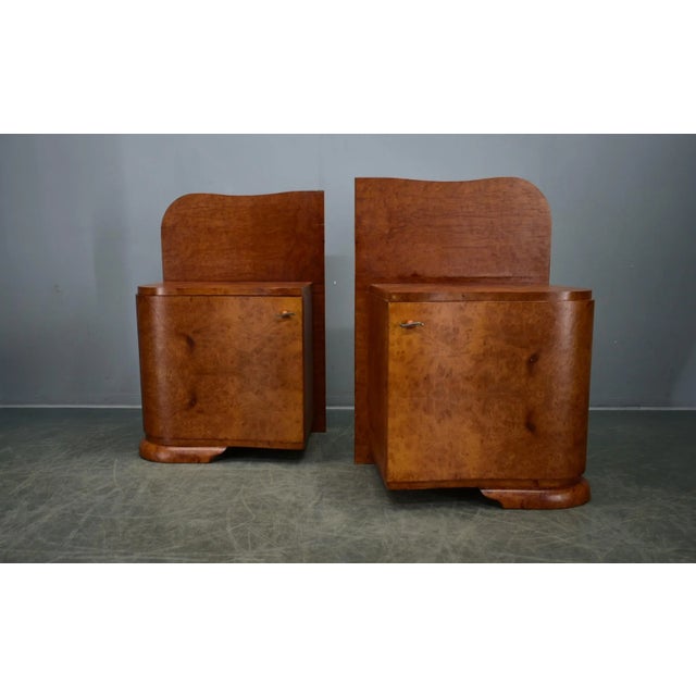 Art Deco Bedside Tables, Former Czechoslovakia, 1930s, Set of 2 For Sale - Image 3 of 18