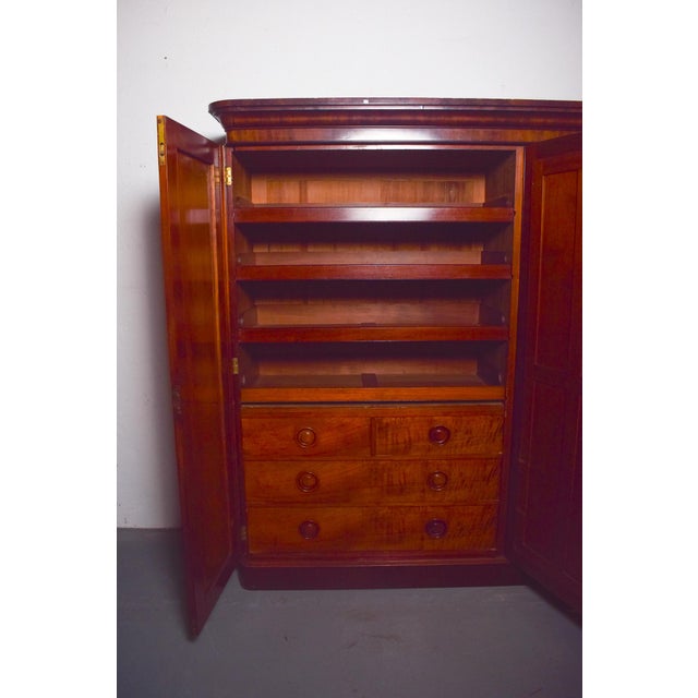 Antique English Three-Door Wardrobe with Mirror, 1910 For Sale - Image 4 of 13