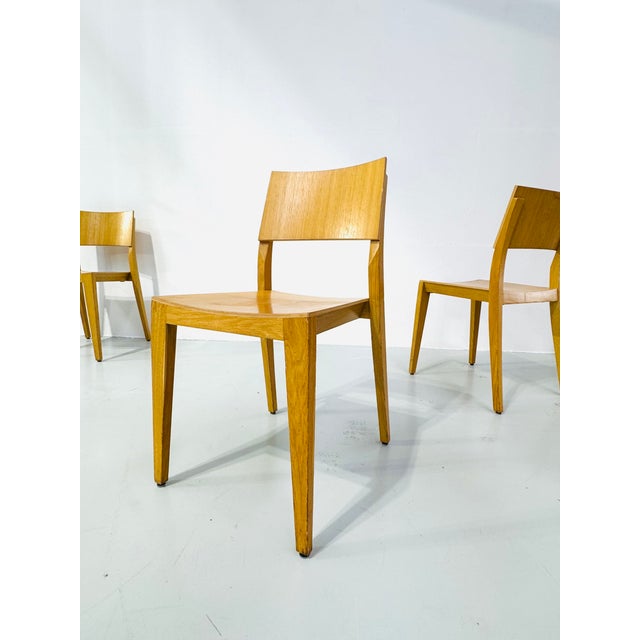 Vintage Danish Beech Dining Chairs, 1980s, Set of 4, in Good conditions. Designed 1980 to 1989
