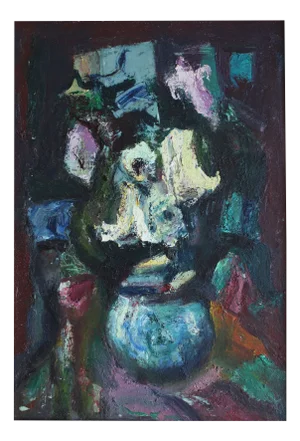Aleksandrs Rodin, Flowers, 1993, Oil on Board