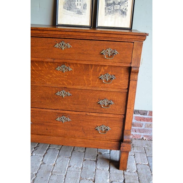 Antique Oak Chest of Drawers For Sale - Image 4 of 10