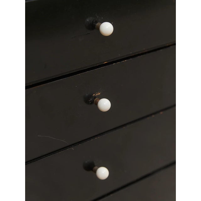 Black Mid 20th Century Black Lacquered Distressed Dresser by American of Martinsville For Sale - Image 8 of 11