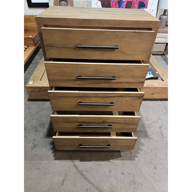 2010s Restoration Hardware “Davos” Five Drawer Chest of Drawers For Sale - Image 5 of 5