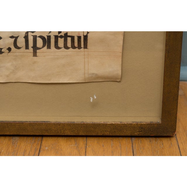 16th Century Framed Medieval Illuminated Manuscript Leaf From a Liturgical Choir Book For Sale - Image 9 of 9
