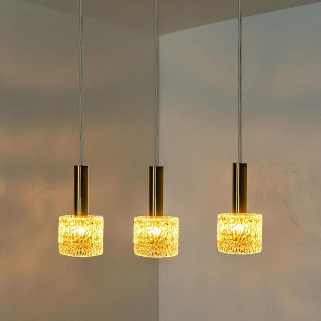 Wave Glass Pendant Light attributed to J.T. Kalmar, 1960s For Sale - Image 12 of 18