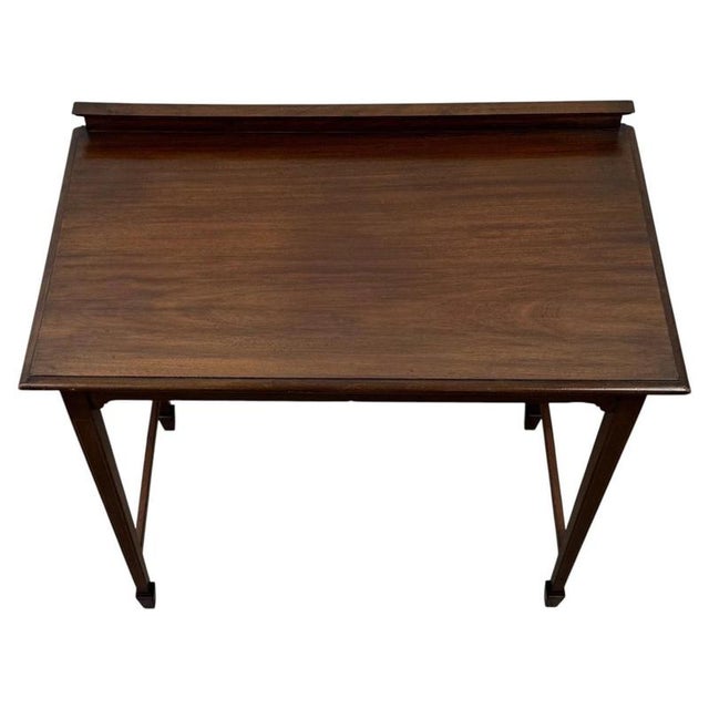 Early 20th Century English Edwardian Inlaid Mahogany Writing Table For Sale - Image 3 of 10