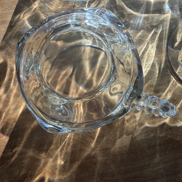 1940s Vintage Hazel Atlas Snack Cup Punch Cups Bubble/Beaded Handle Glass - Set of 4 For Sale - Image 5 of 5