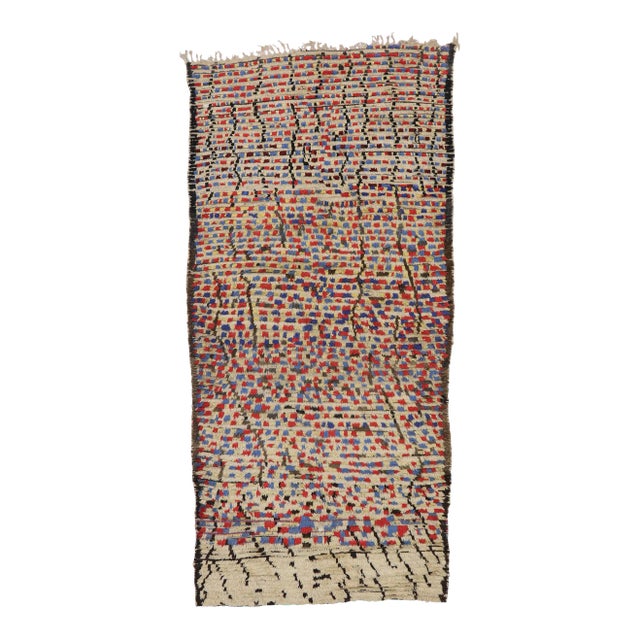 Vintage Berber Moroccan Azilal Rug - 04'11 X 10'00 For Sale