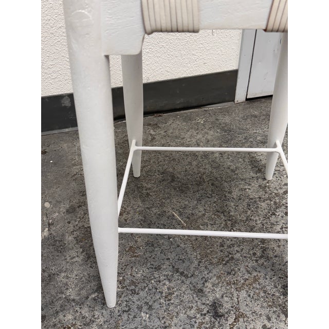 Ayush Kasliwal for Cb2 Leather-Wrapped Stool For Sale - Image 9 of 12