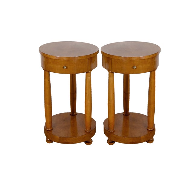 Small Empire Style Side Tables in Cherry, 1950s, Set of 2 For Sale