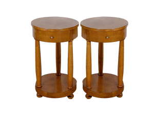 Small Empire Style Side Tables in Cherry, 1950s, Set of 2
